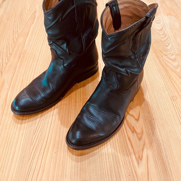 Cuero "The Austin" Leather Western Boots, Black Mens Size 7 D (Womens Size 9) - Picture 2 of 14